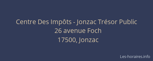 Centre Des Impôts - Jonzac Trésor Public