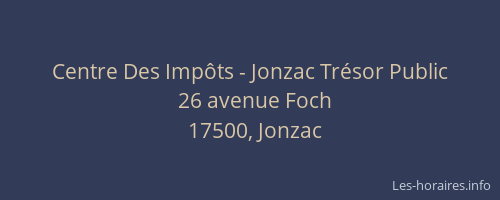 Centre Des Imp&ocirc;ts - Jonzac Tr&eacute;sor Public