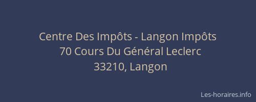 Centre Des Impôts - Langon Impôts