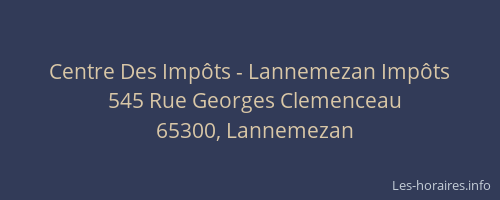 Centre Des Imp&ocirc;ts - Lannemezan Imp&ocirc;ts