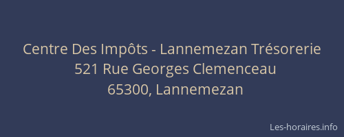 Centre Des Imp&ocirc;ts - Lannemezan Tr&eacute;sorerie