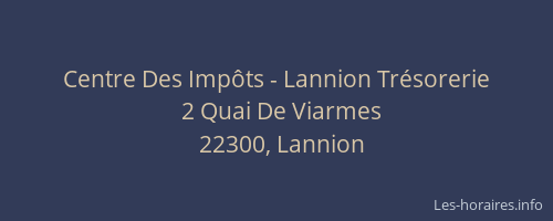 Centre Des Impôts - Lannion Trésorerie