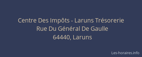 Centre Des Imp&ocirc;ts - Laruns Tr&eacute;sorerie