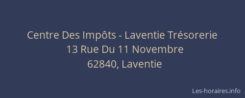 Centre Des Imp&ocirc;ts - Laventie Tr&eacute;sorerie