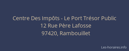 Centre Des Imp&ocirc;ts - Le Port Tr&eacute;sor Public