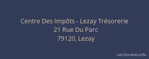 Centre Des Imp&ocirc;ts - Lezay Tr&eacute;sorerie