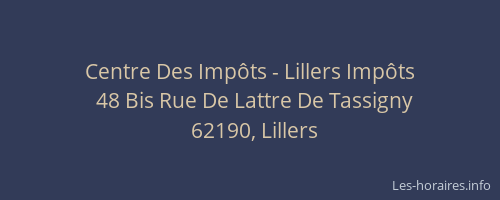 Centre Des Imp&ocirc;ts - Lillers Imp&ocirc;ts