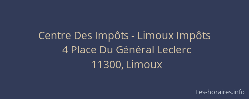 Centre Des Imp&ocirc;ts - Limoux Imp&ocirc;ts