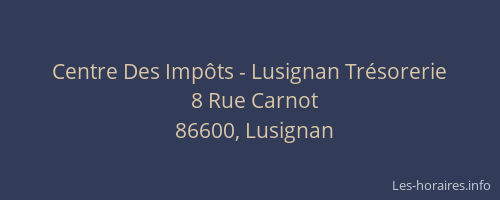Centre Des Imp&ocirc;ts - Lusignan Tr&eacute;sorerie