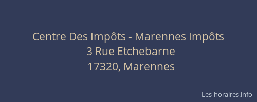 Centre Des Imp&ocirc;ts - Marennes Imp&ocirc;ts
