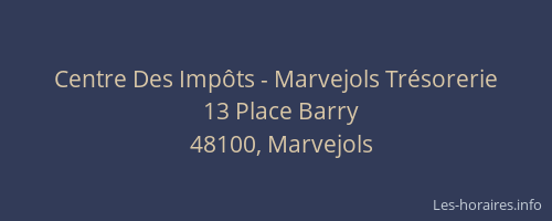 Centre Des Imp&ocirc;ts - Marvejols Tr&eacute;sorerie