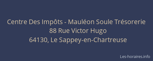 Centre Des Imp&ocirc;ts - Maul&eacute;on Soule Tr&eacute;sorerie