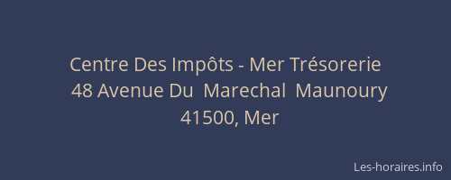 Centre Des Imp&ocirc;ts - Mer Tr&eacute;sorerie