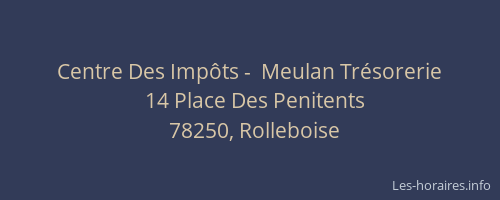 Centre Des Imp&ocirc;ts -  Meulan Tr&eacute;sorerie