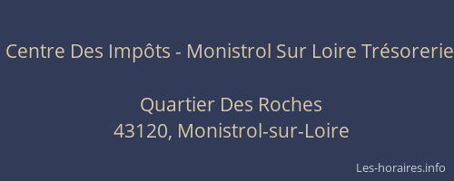 Centre Des Impôts - Monistrol Sur Loire Trésorerie