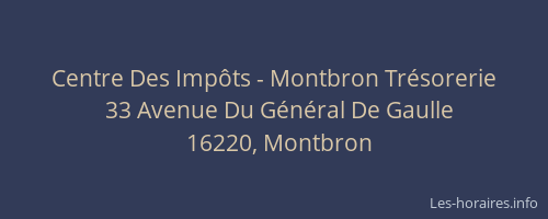 Centre Des Impôts - Montbron Trésorerie