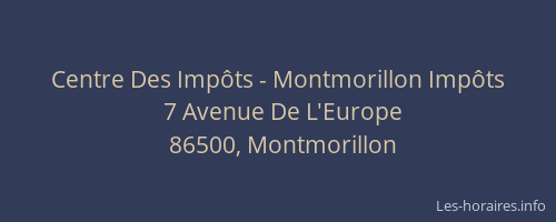 Centre Des Impôts - Montmorillon Impôts