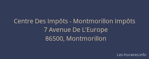 Centre Des Imp&ocirc;ts - Montmorillon Imp&ocirc;ts