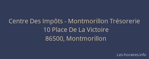 Centre Des Impôts - Montmorillon Trésorerie