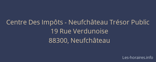 Centre Des Imp&ocirc;ts - Neufch&acirc;teau Tr&eacute;sor Public