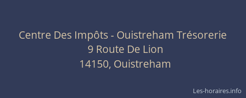 Centre Des Imp&ocirc;ts - Ouistreham Tr&eacute;sorerie