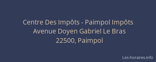 Centre Des Imp&ocirc;ts - Paimpol Imp&ocirc;ts