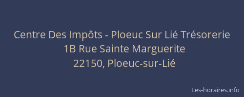 Centre Des Imp&ocirc;ts - Ploeuc Sur Li&eacute; Tr&eacute;sorerie