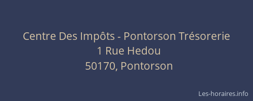 Centre Des Imp&ocirc;ts - Pontorson Tr&eacute;sorerie