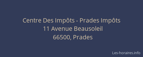 Centre Des Imp&ocirc;ts - Prades Imp&ocirc;ts