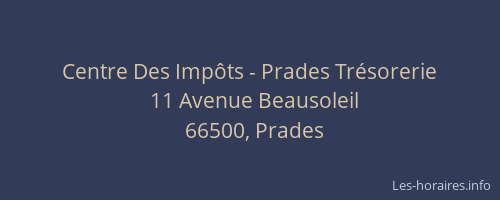 Centre Des Imp&ocirc;ts - Prades Tr&eacute;sorerie
