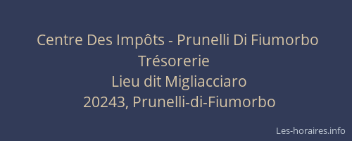 Centre Des Imp&ocirc;ts - Prunelli Di Fiumorbo Tr&eacute;sorerie