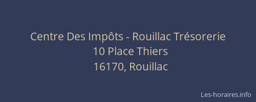 Centre Des Imp&ocirc;ts - Rouillac Tr&eacute;sorerie