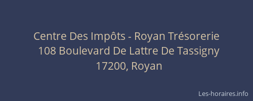 Centre Des Impôts - Royan Trésorerie