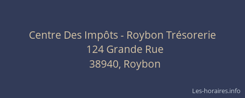 Centre Des Impôts - Roybon Trésorerie
