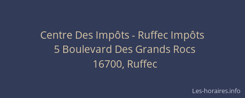 Centre Des Imp&ocirc;ts - Ruffec Imp&ocirc;ts
