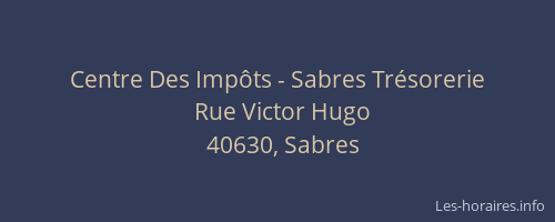 Centre Des Imp&ocirc;ts - Sabres Tr&eacute;sorerie