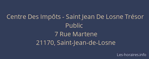 Centre Des Impôts - Saint Jean De Losne Trésor Public