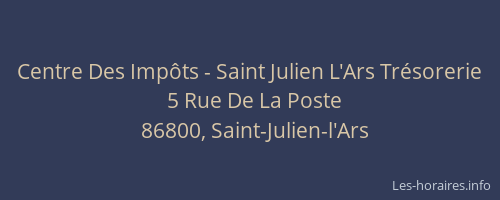 Centre Des Impôts - Saint Julien L'Ars Trésorerie