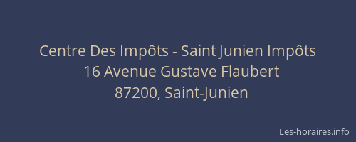 Centre Des Impôts - Saint Junien Impôts
