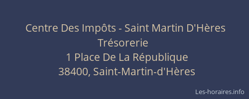 Centre Des Impôts - Saint Martin D'Hères Trésorerie