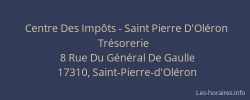 Centre Des Impôts - Saint Pierre D'Oléron Trésorerie