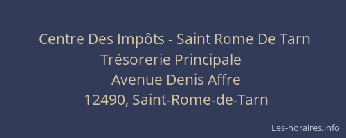 Centre Des Impôts - Saint Rome De Tarn Trésorerie Principale