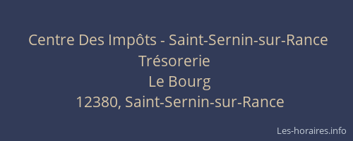 Centre Des Imp&ocirc;ts - Saint-Sernin-sur-Rance Tr&eacute;sorerie