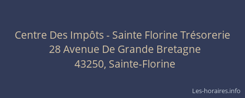 Centre Des Impôts - Sainte Florine Trésorerie