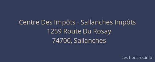 Centre Des Imp&ocirc;ts - Sallanches Imp&ocirc;ts