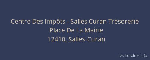 Centre Des Imp&ocirc;ts - Salles Curan Tr&eacute;sorerie