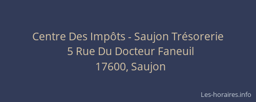Centre Des Imp&ocirc;ts - Saujon Tr&eacute;sorerie