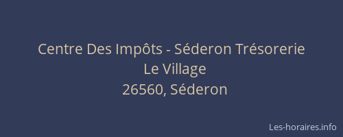 Centre Des Imp&ocirc;ts - S&eacute;deron Tr&eacute;sorerie