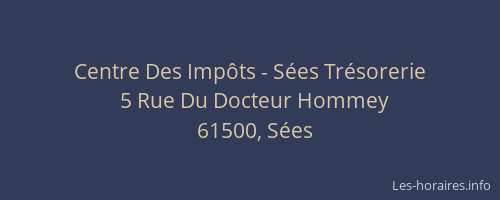 Centre Des Imp&ocirc;ts - S&eacute;es Tr&eacute;sorerie