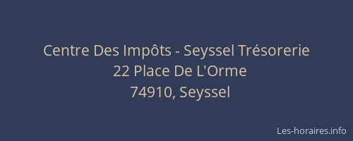 Centre Des Impôts - Seyssel Trésorerie